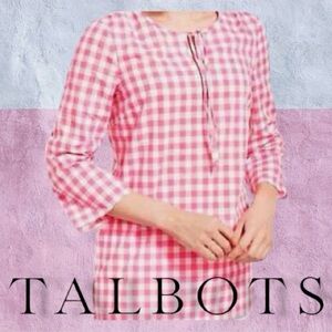 Talbots Pink Gingham Top